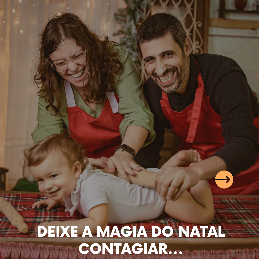 Família a preparar bolachas de Natal — Deixe a magia do Natal contagiar